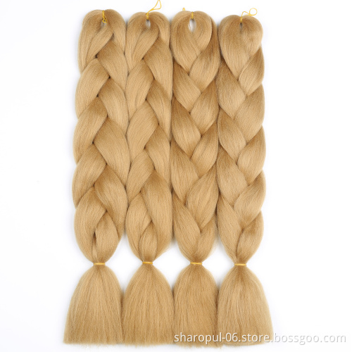 24''Long Strands Ombre Jumbo Synthetic Braiding Hair Crochet Blonde Hair Extensions